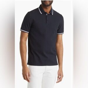Ted Baker Polo Shirt Mens Size 2 Small Black London Short Sleeve Collared